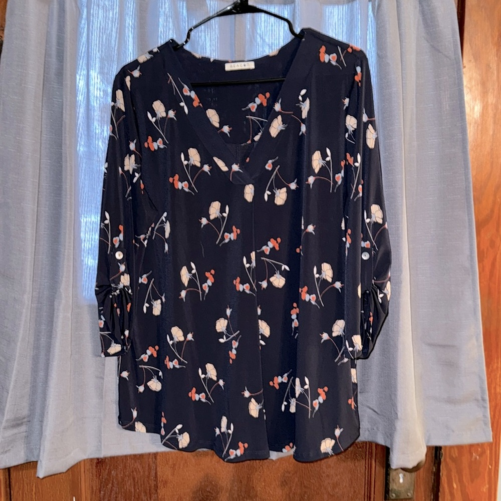 Beacon - Navy Floral Blouse